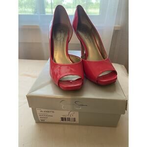 Jessica Simpson JOSETTE Hot Fuschia Patent Stilleto Heels WOMENS Size 9 Slip On